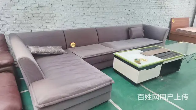 出售二手布艺沙发，羽绒内里布艺沙发4米 - 图片 1