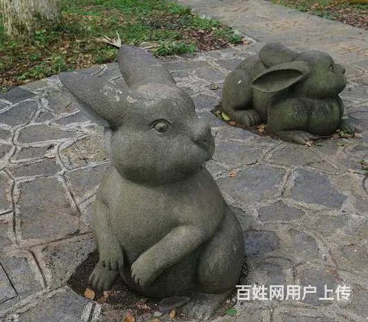 园林动物雕刻，石雕兔子 - 图片 3