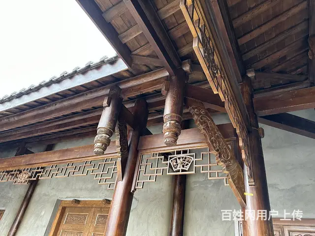 四川自贡中式四合院装修自家修建实木门 - 图片 9