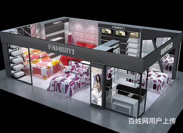 家纺床品展柜，展台定做，家纺店设计，装修，货柜定做 - 图片 5
