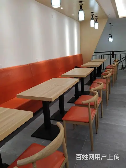 奶茶店桌椅，餐厅卡座，吧台桌椅，快餐桌椅厂家 - 图片 2