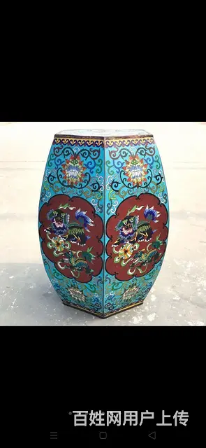 景泰蓝六角桌一套，紫铜材质，纯手工打造，器型漂亮， - 图片 3