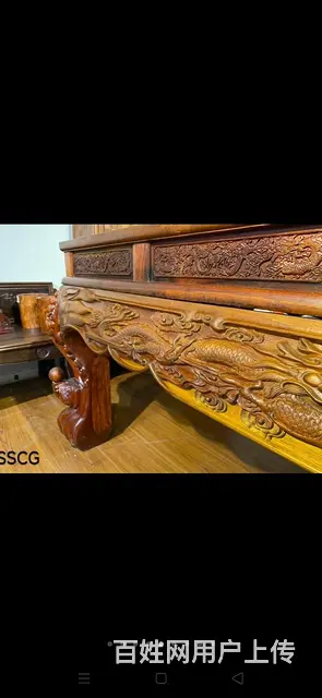 滿工雕龍超大 ‖ 老板桌 九龍寶座一套  雕刻精緻 - 图片 4
