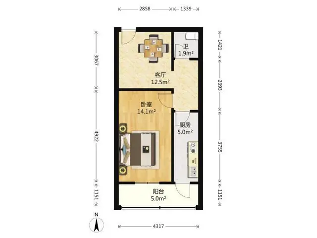 向江来时代 网红公寓 两房大客厅 精装Loft 景芳天虹银泰 - 图片 11