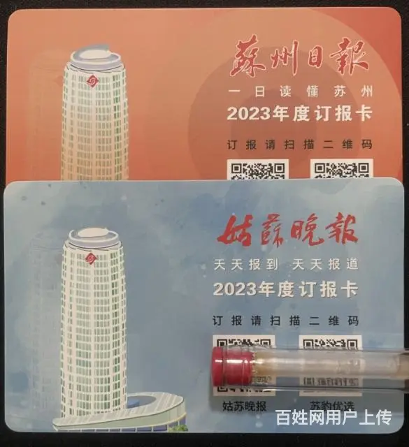 转让2023年度姑苏晚报苏州日报订报卡 - 图片