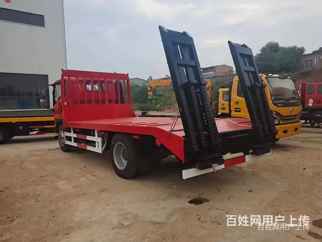 淮南国六解放虎V平板拖车120挖掘机拖车多少钱 - 图片 2
