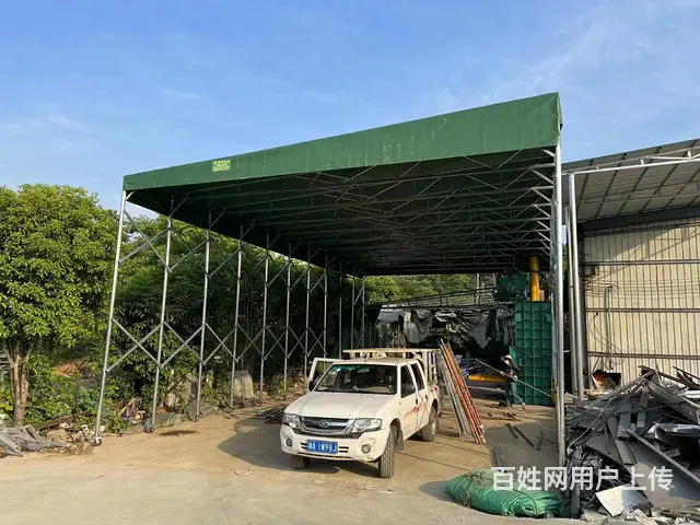 定制移动推拉雨棚伸缩式排挡遮阳蓬大型仓库物流户外电 - 图片 5