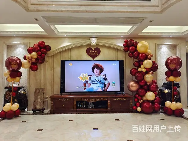 揭阳 普宁婚房布置 气球拱门 订婚宴布置场地 - 图片 1