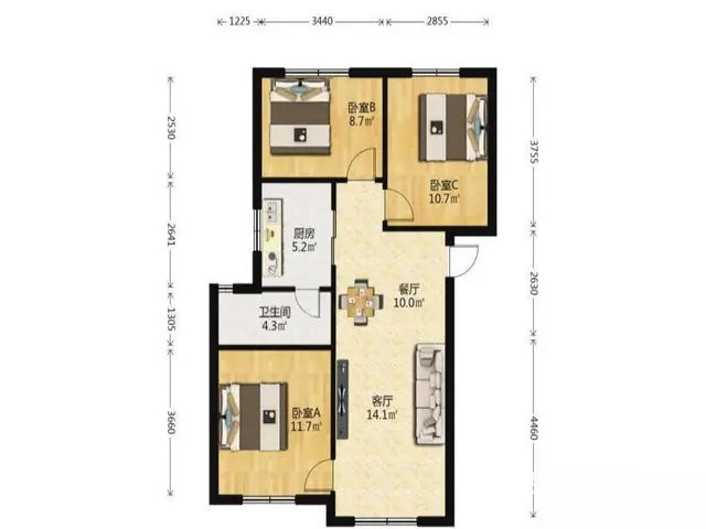 新香洲梅华小 翠花电梯三房 全新精装一梯两户 安静真图 - 图片 11