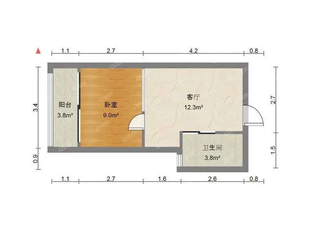 前山 中联国际 环宇城旁，标准一房1800 - 图片 5