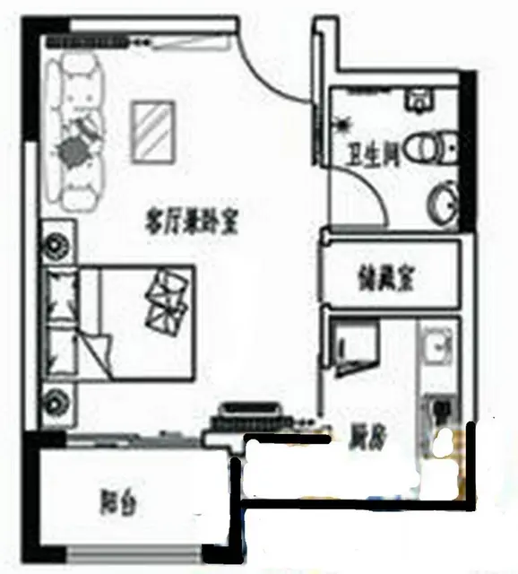 鲁东大学南侧阳光上城精装一室南向带阳台好房出租了 - 图片 7