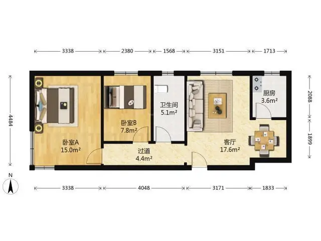 坤塘悦府两室一厅新塘地铁口东升市场口腔医院景芳天虹银泰四季青 - 图片 12