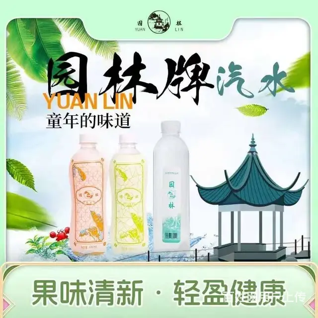 园林牌白柠檬味橙味汽水经典苏州口味饮品 - 图片 1