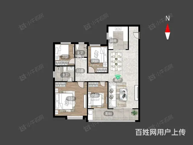 新上 新城光明璞樾门第4室精装 三朝南双阳台好户型 - 图片 11