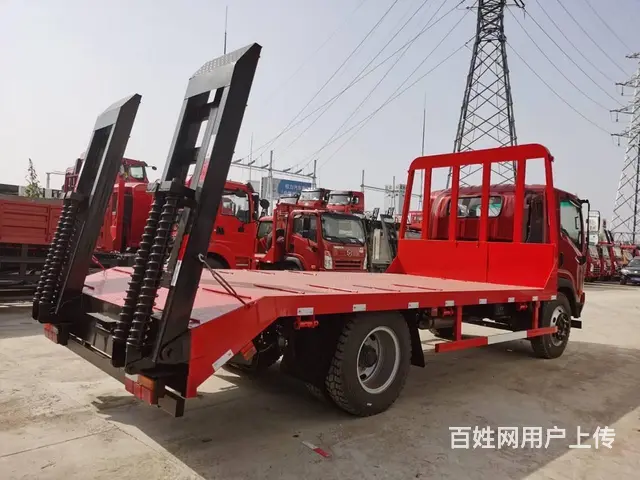 120挖掘机平板拖车5米4板车大运平板拖车多少钱 - 图片 12