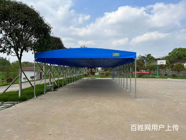 湘潭电动推拉棚大型移动工厂仓库活动雨篷仓储厂房棚 - 图片 1