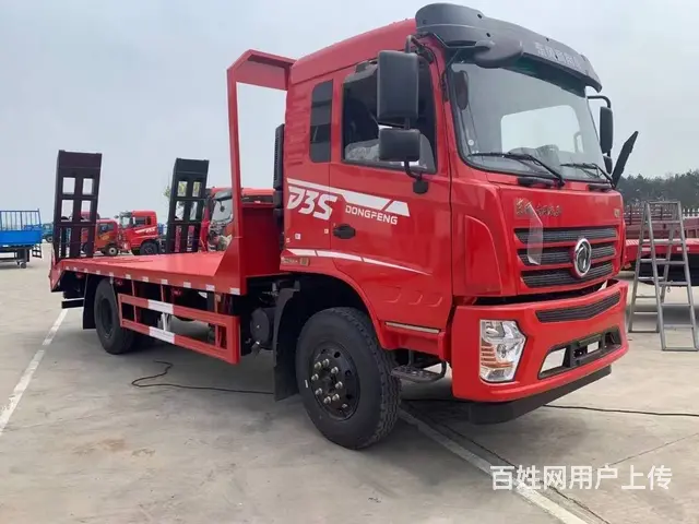 170马力15吨单桥挖机平板拖车 国六拖板车 厂家 - 图片 1