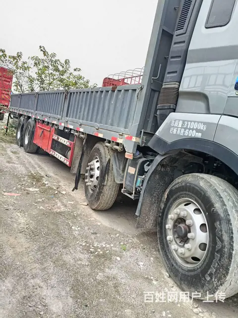 国五载货车350马力江淮前四后八平板9米6货箱 - 图片 3