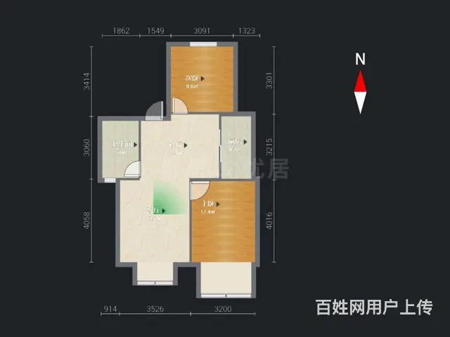 新北区滨江明珠城(东区)2室2厅1卫1厨1阳台 - 图片 9