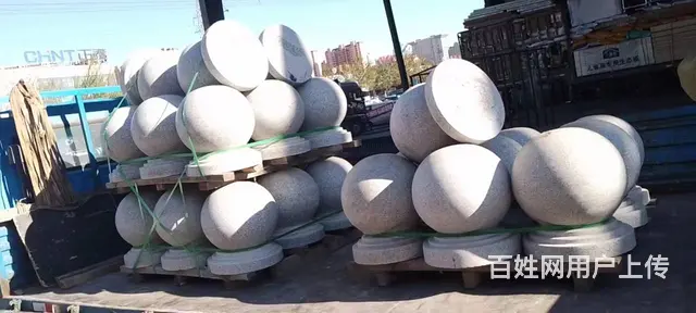 石球路障挡车，广场石墩子，停车场石球石墩 - 图片 10
