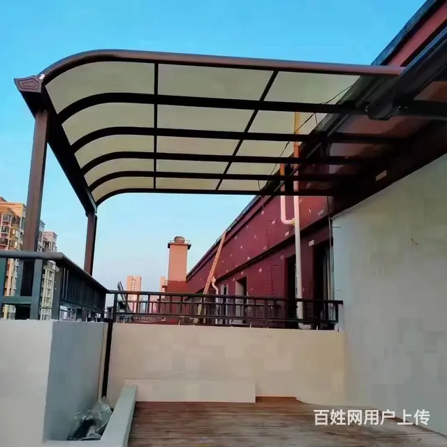PC耐力板铝合金雨棚厂家定制别墅露台棚停车棚凉亭房 - 图片 6