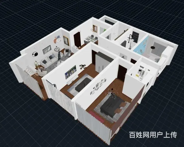 专业家装设计全景图设计 - 图片 1