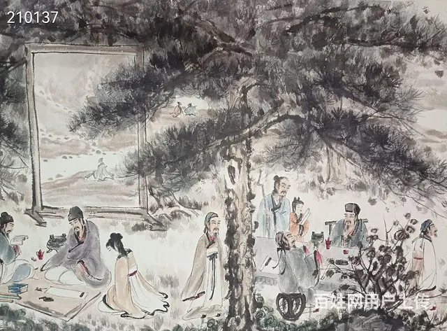 傅抱石   八尺人物图（纯手绘） 镜心 - 图片 3