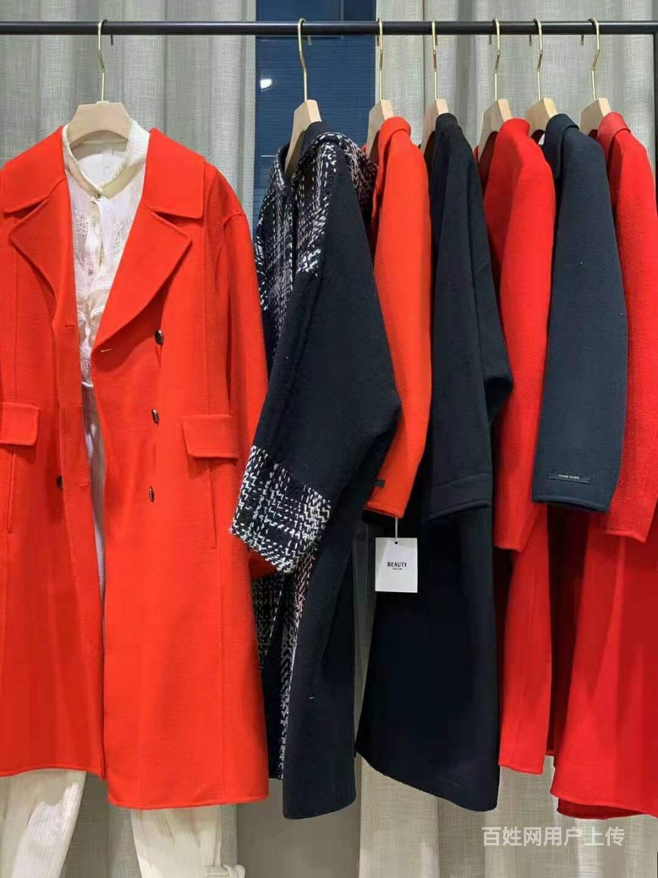 欧尚双面羊大绒衣21冬品牌女装库存尾货厂家直发