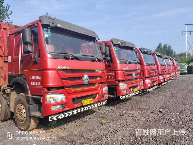 13台豪沃平板自卸车，重汽380马力，箱长8.6米的图片