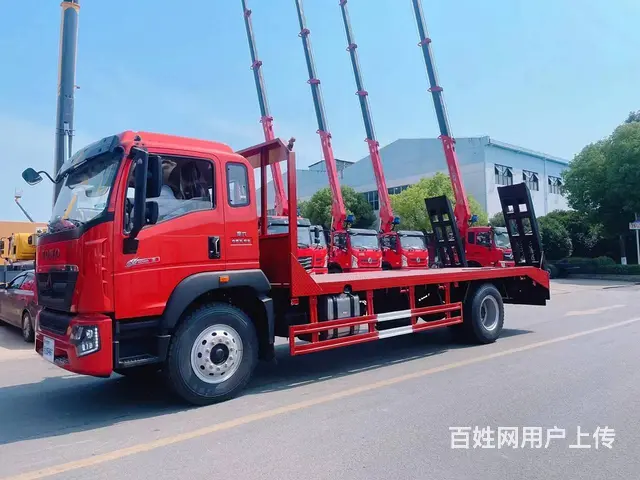 重汽豪沃G5X平板车国六 6米8重载型挖掘机拖板车 - 图片 4