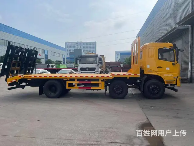 东风小三轴平板车 拖180挖机钻机拖板车13吨后桥 - 图片 4