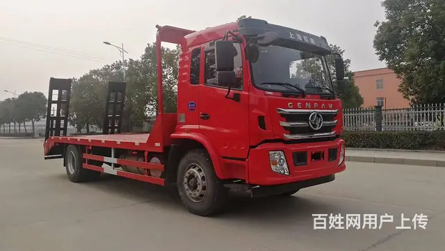 厂家直销 拖15吨挖机平板拖车 红岩单桥平板车 - 图片 4