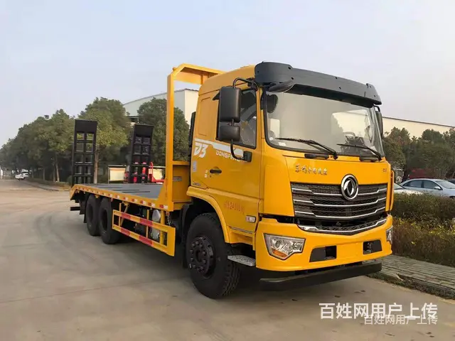 东风国六后八轮钩机拖车挖机平板车 支持分期零首付 - 图片 1