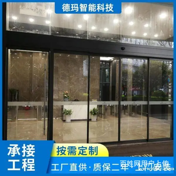 广州自动玻璃门厂家 广东不锈钢化玻璃平移门 - 图片