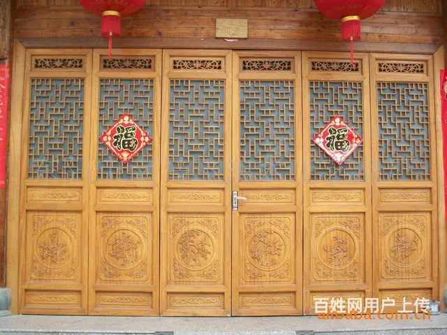 河南驻马店实木门窗老柏木门 - 图片 9