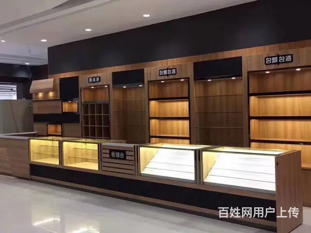 常州烟酒柜制作 烟酒货架 木质展示柜 - 图片 4