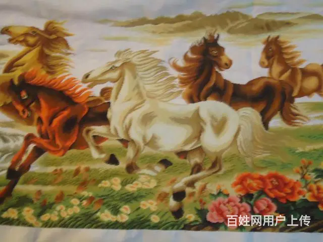 八骏图十字绣 - 图片 2