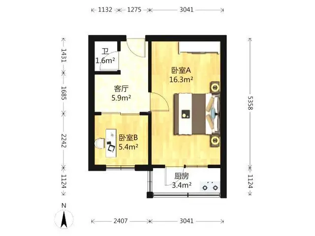 华茂小区小区 1室1厅设施全950 - 图片 6