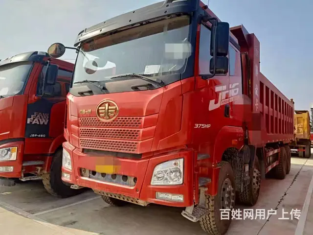 国五解放JH6前四后八自卸车375马力7.6米货箱 - 图片 1