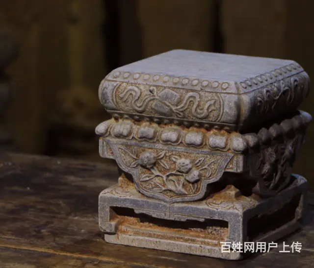 四方石座#中式仿古石雕 - 图片 1