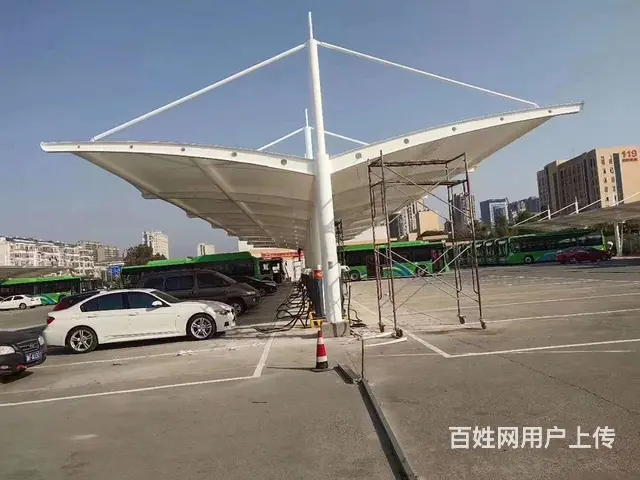 膜结构电瓶车棚小区电动车充电桩雨棚汽车自行车停车棚 - 图片 4