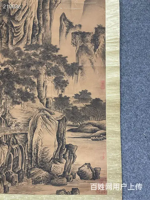 唐寅，绢本，74✖️148，原装旧裱 - 图片 5