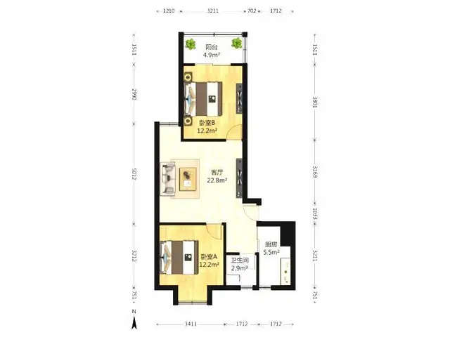 道恕街小学华茂小区2室1厅设施齐全 - 图片 8