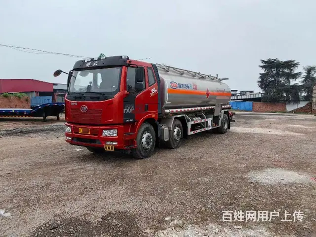 急转二手解放小三轴铝合金油罐车额载17吨手续齐全 - 图片 1