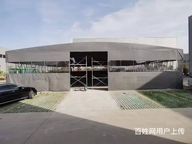 大型工地棚活动帐篷物流棚停车棚夜宵烧烤棚膜结构停车 - 图片 12