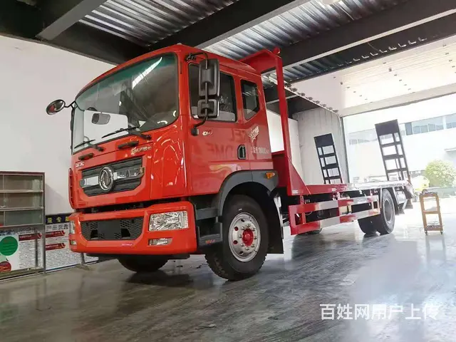 东风多利卡国六平板车 6米8板长拖150挖机拖板车 - 图片 8