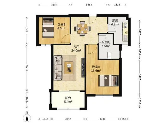 博文阳光城，两室，精装修，家具家电齐全，拎包入住随时可以看 - 图片 8