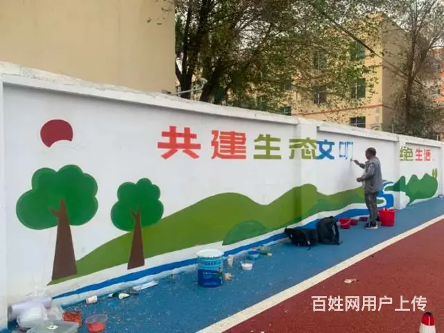 佛山墙体挂画广告,墙体喷绘广告,墙体风景彩绘 - 图片 2