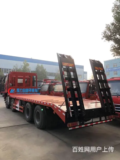 解放J6前四后八平板车 运输大型挖机摊铺机拖板车 - 图片 3