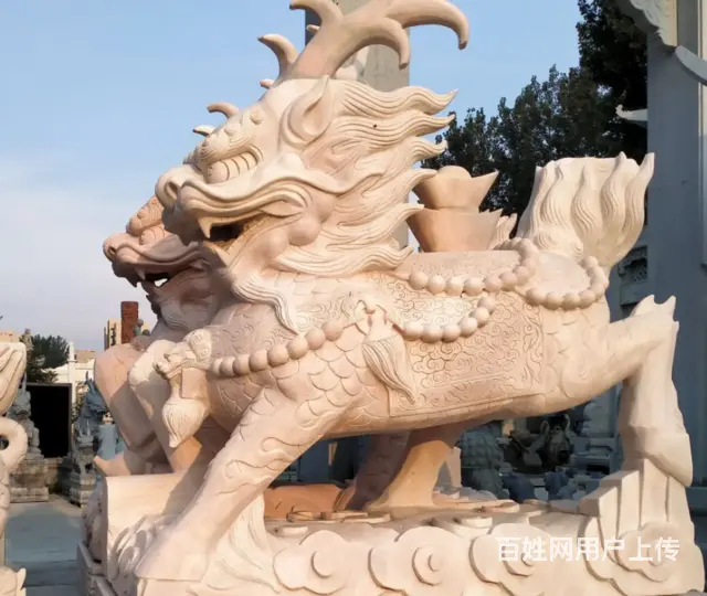 石雕麒麟#古代神兽雕塑 - 图片 2